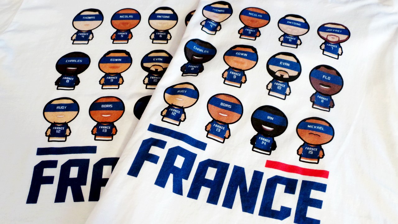 EDF BASKET Equipe de France 2014 Batum Lauvergne Pietrus Diaw - T shirt collector YSY - Go with the Blog