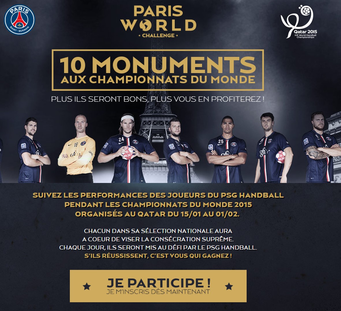 PARIS WORLD CHALLENGE - PSG HAND 2015 Qatar Visuel retravaillé - Go with the Blog