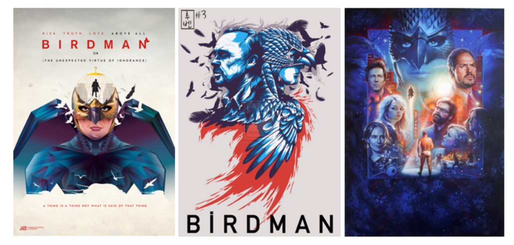 BIRDMAN - Fan arts movie posters affiche alternatives Keaton Inarritu - Go with the Blog